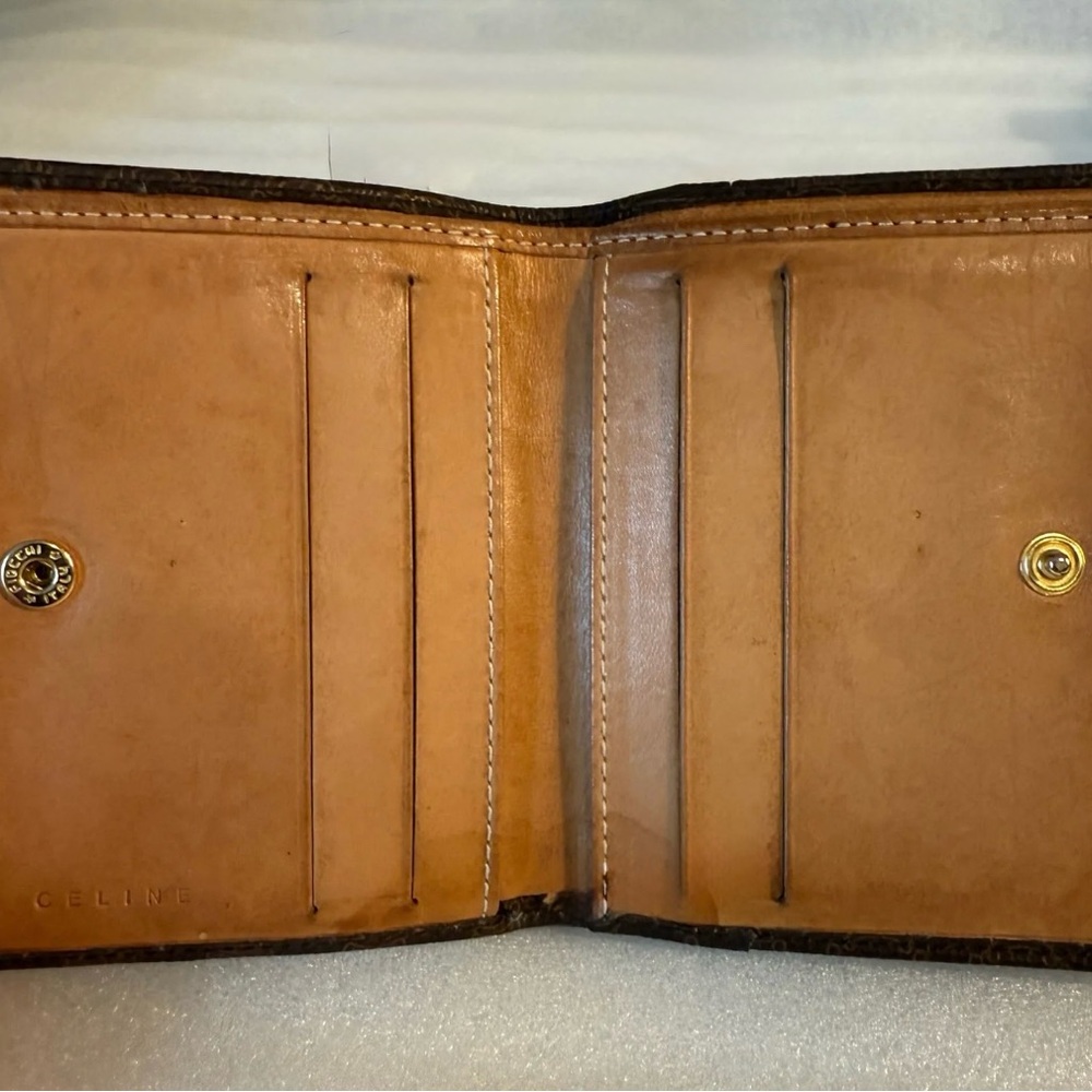 Celine Dark Brown Wallet with Tan Accent - Picture 5 of 7